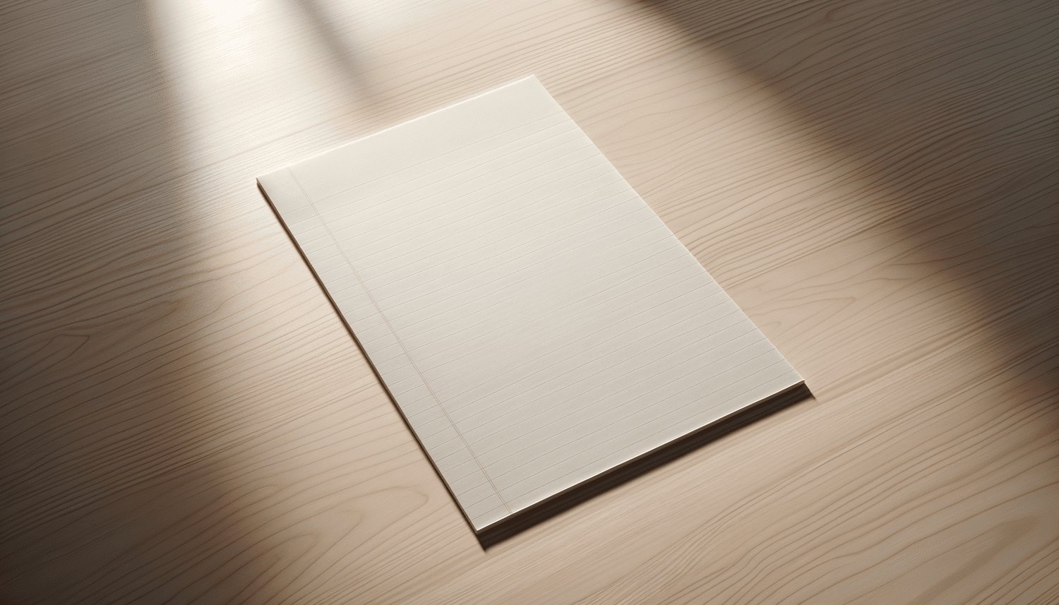 A clean notepad on a wooden desk — tax made simple